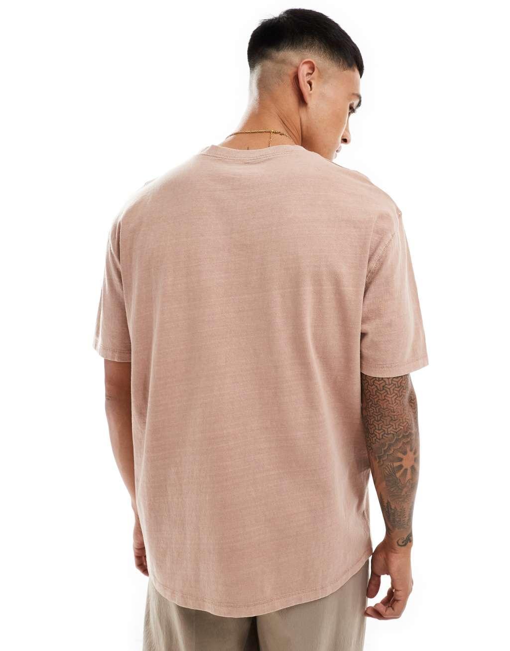ASOS DESIGN heavyweight relaxed t-shirt in washed brown Product Image