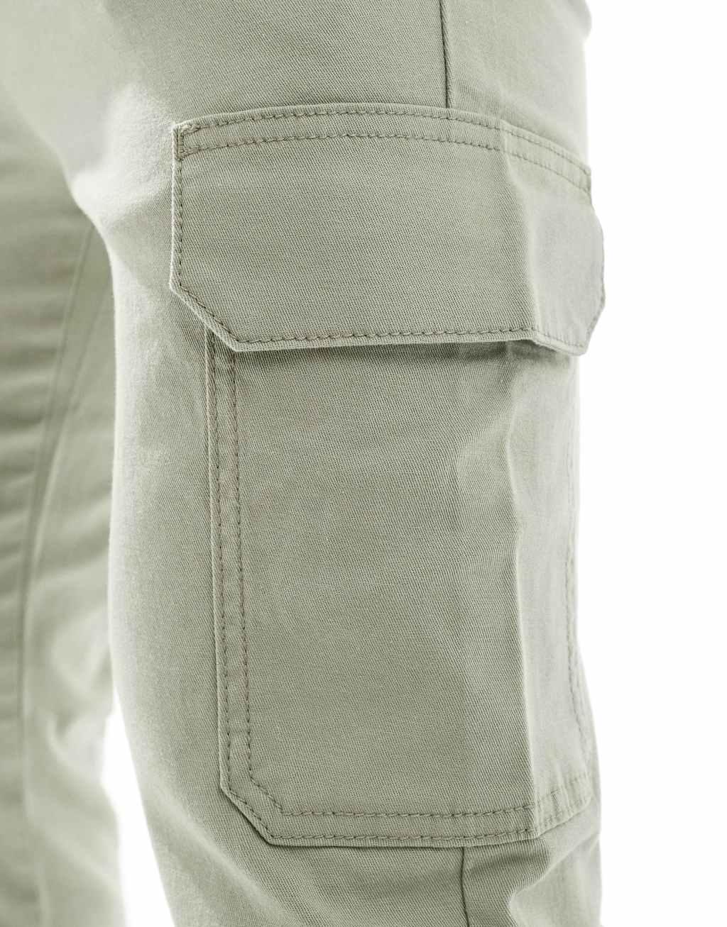 ASOS DESIGN skinny cargo pants in sage green Product Image