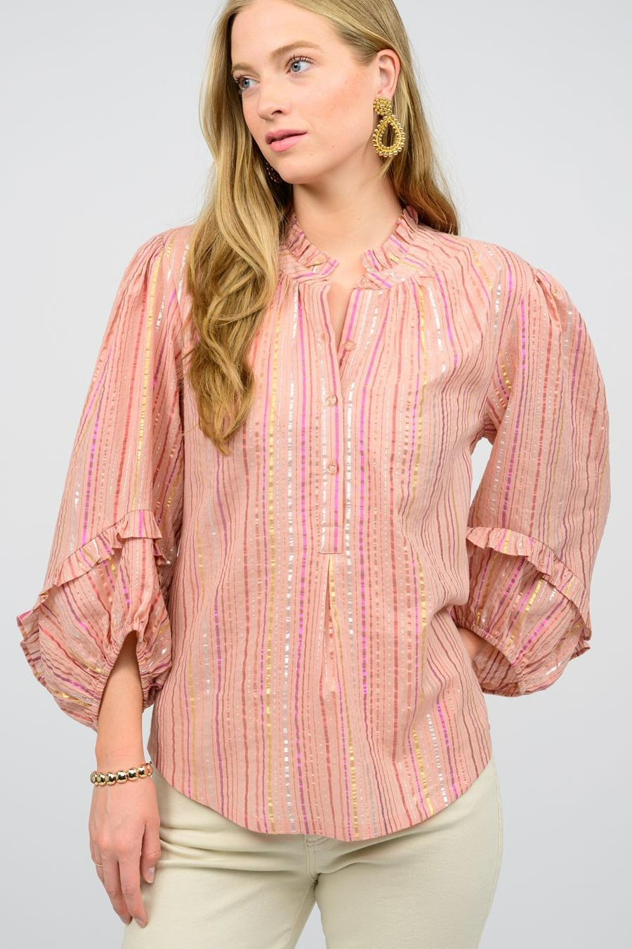 Metallic Stripe Top Product Image