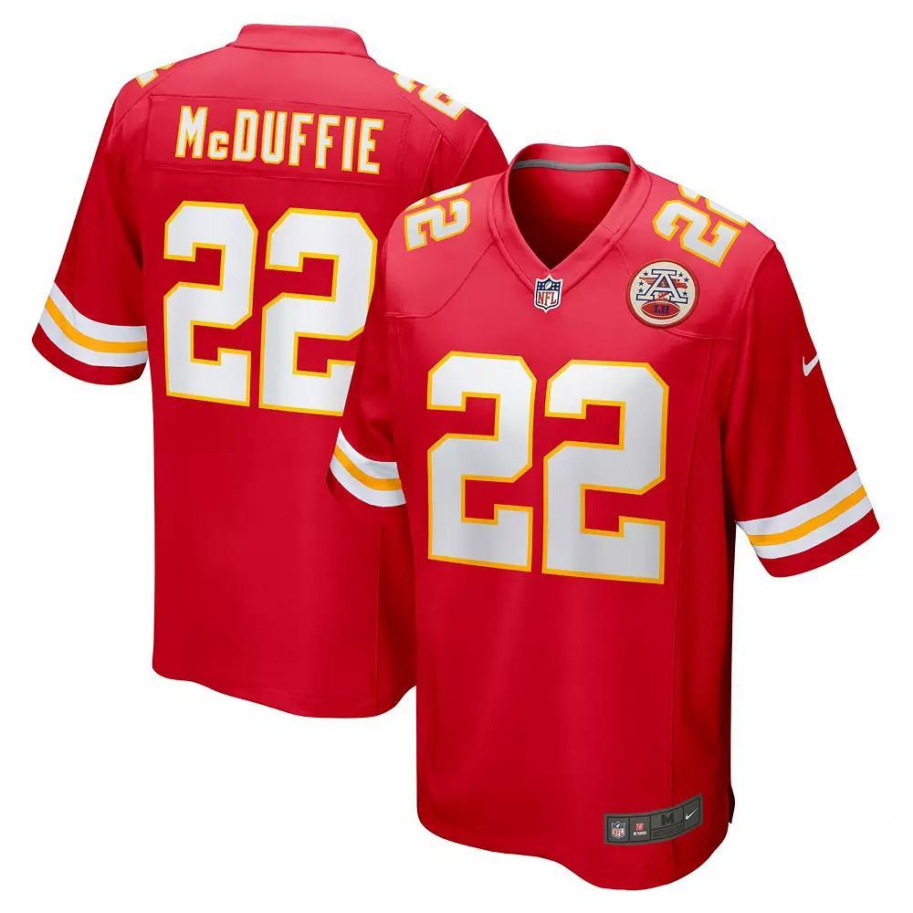 Men's Nike Trent McDuffie  Red Kansas City Chiefs  Game Jersey, Size: XL Product Image