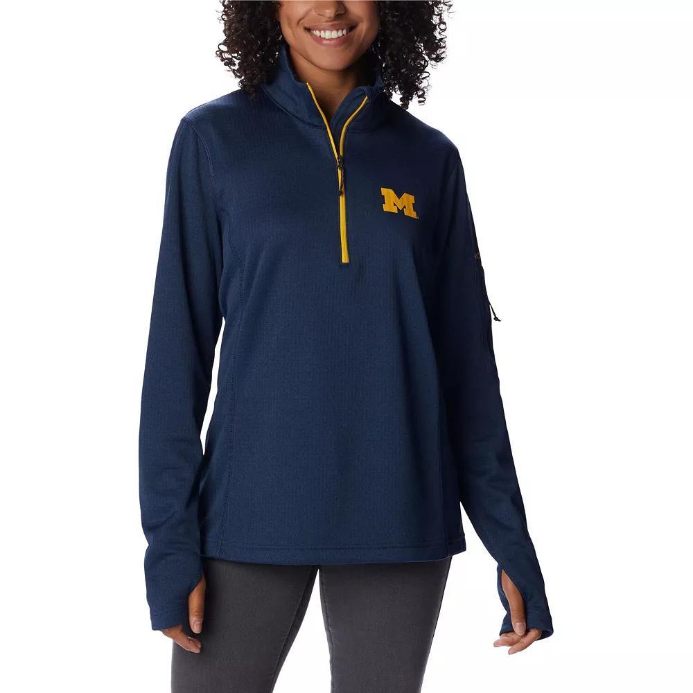 Women's Columbia Navy Michigan Wolverines Park View Omni-Wick Half-Zip Top, Size: Large, Blue Product Image