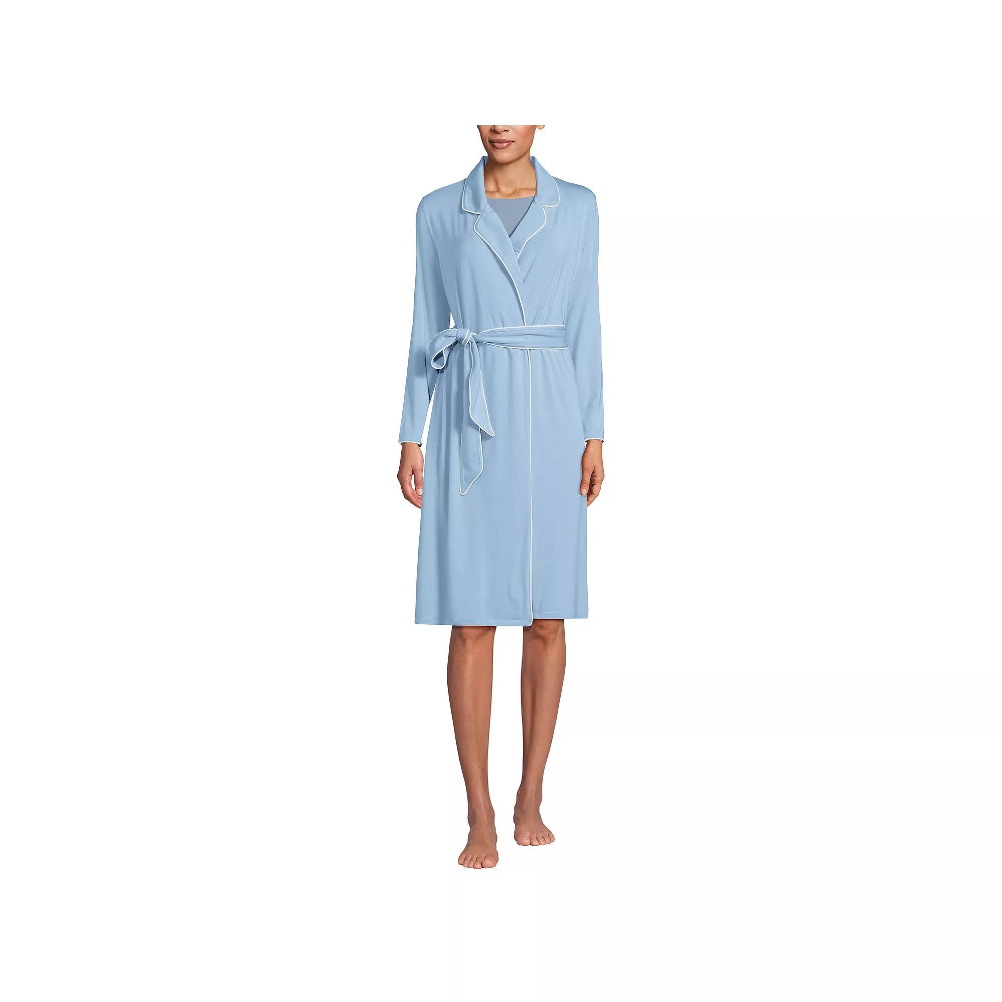 Women's Lands' End Tie Front Cooling Robe, Size: XS, Pink Fog Product Image