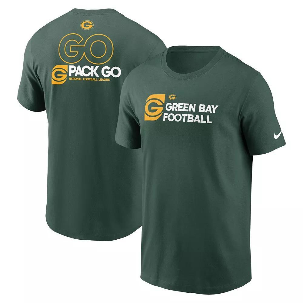 Men's Nike Green Green Bay Packers Outline T-Shirt, Size: Small Product Image