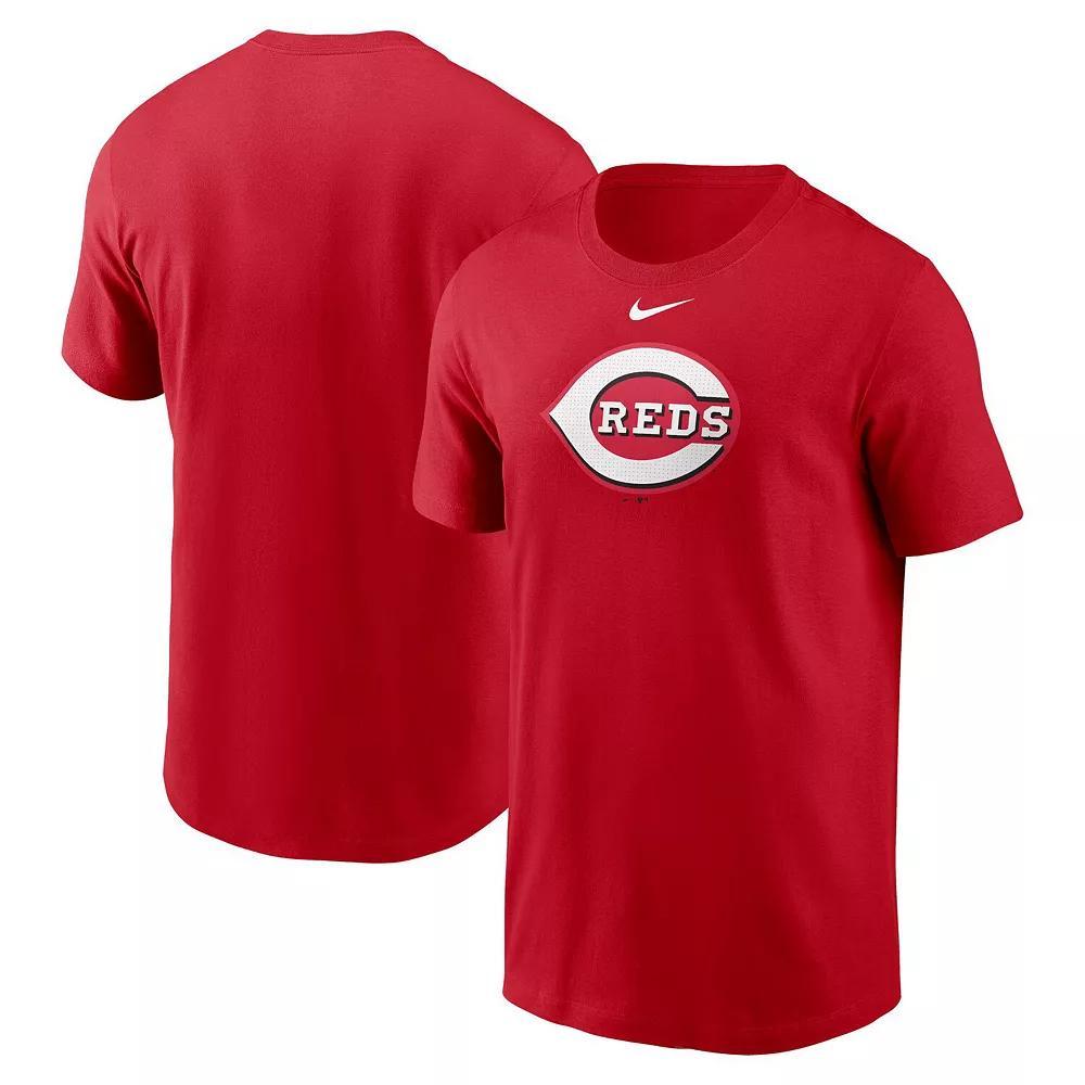 Men's Nike Black Cincinnati Reds Fuse Logo T-Shirt, Size: Medium, Red Black Product Image