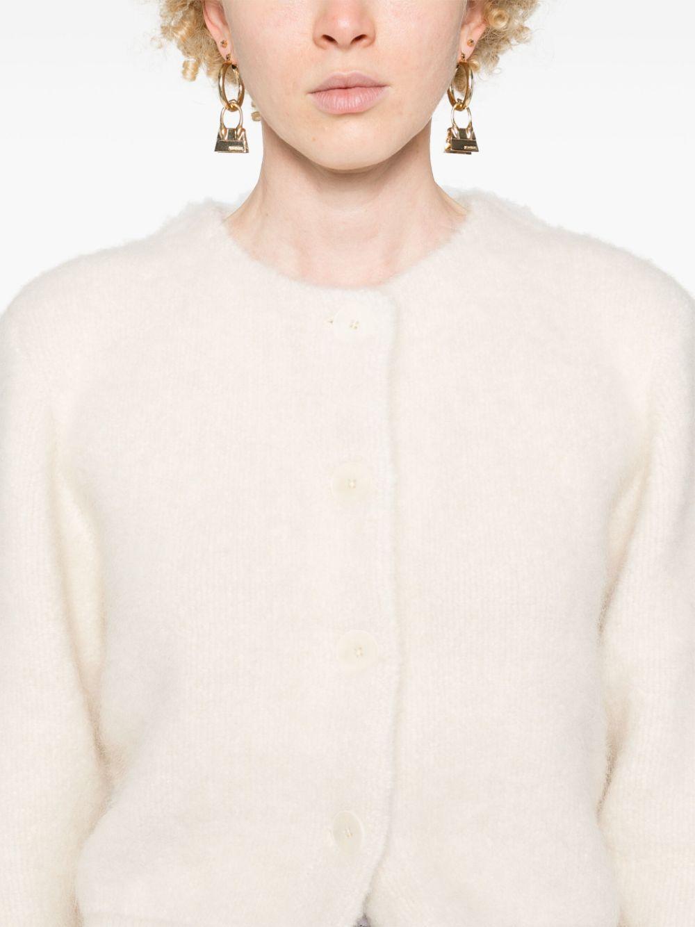round-neck brushed cardigan  Product Image