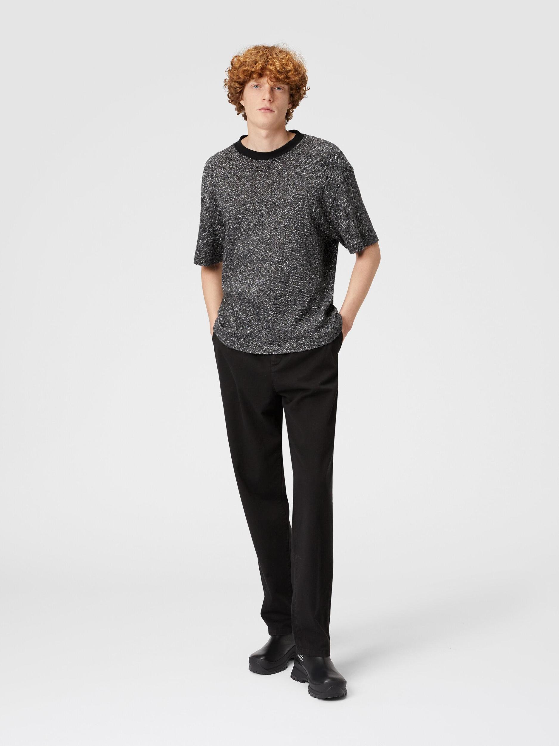 Lamé zig zag cotton and viscose T-shirt Product Image