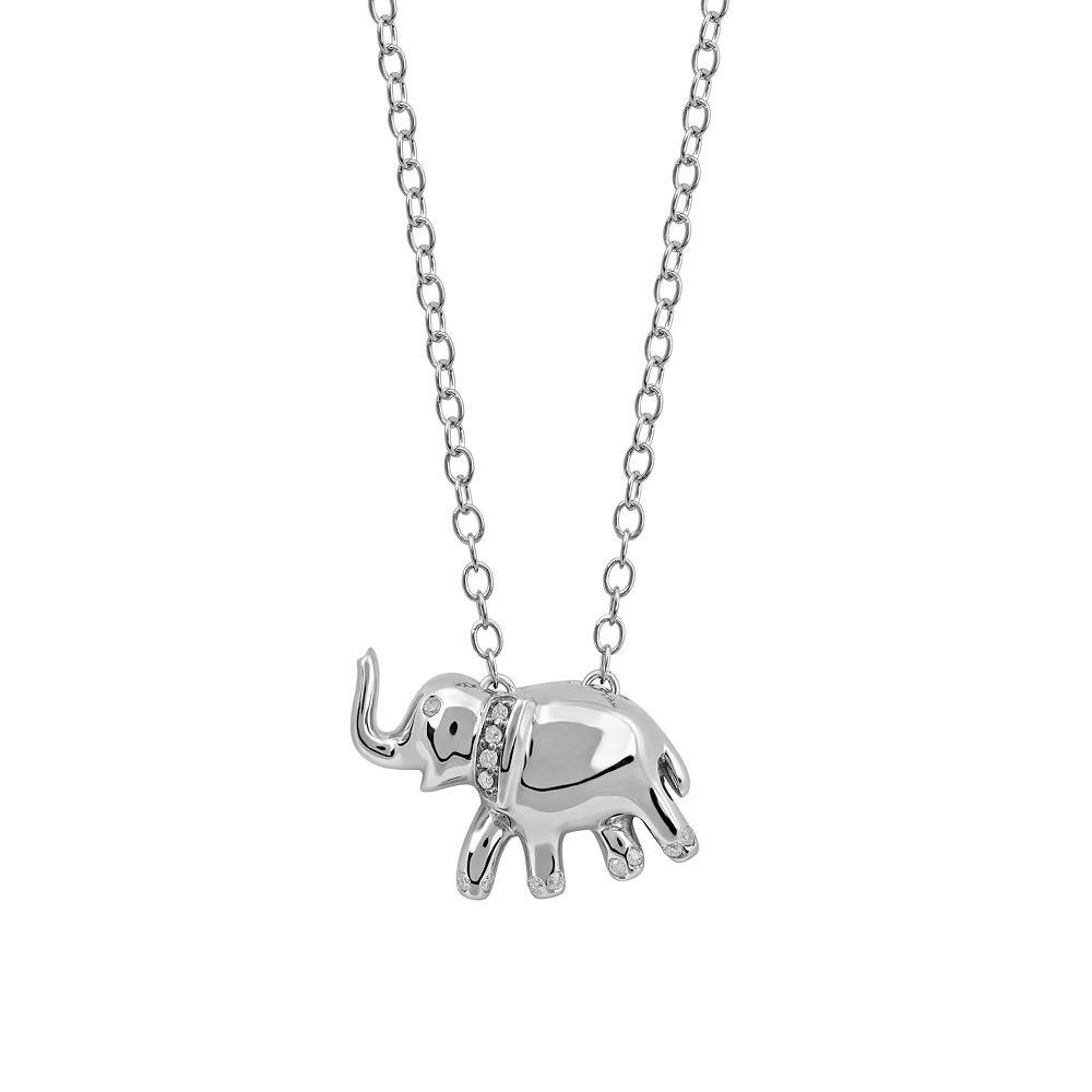 DeCouer Diamond Accent Elephant Balloon Animal Pendant Necklace, Women's, Size: 18", Rose Gold Tone Product Image