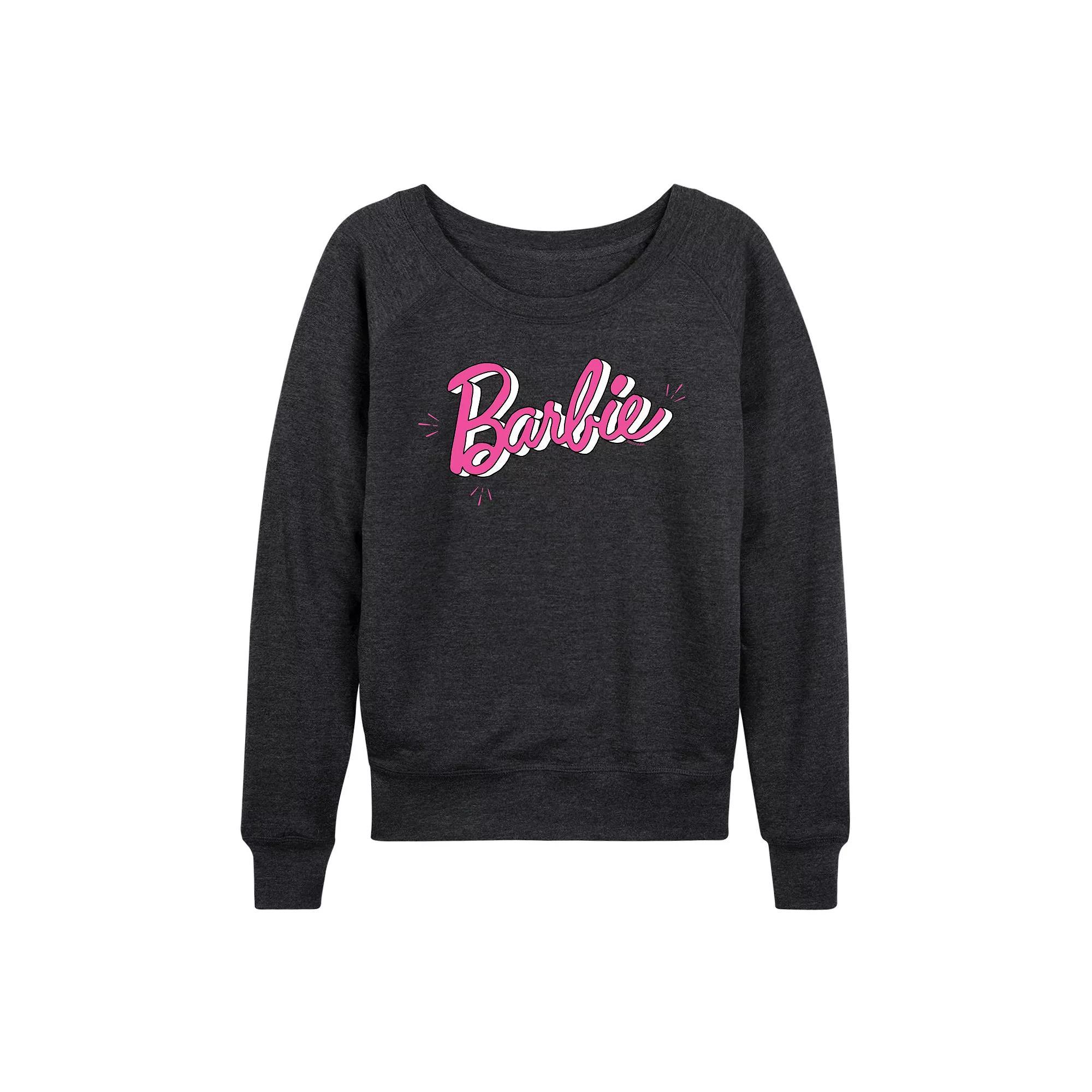 Womens Barbie Doll Sold Separately French Terry Long Sleeve Tee, Girls Heather Grey Product Image