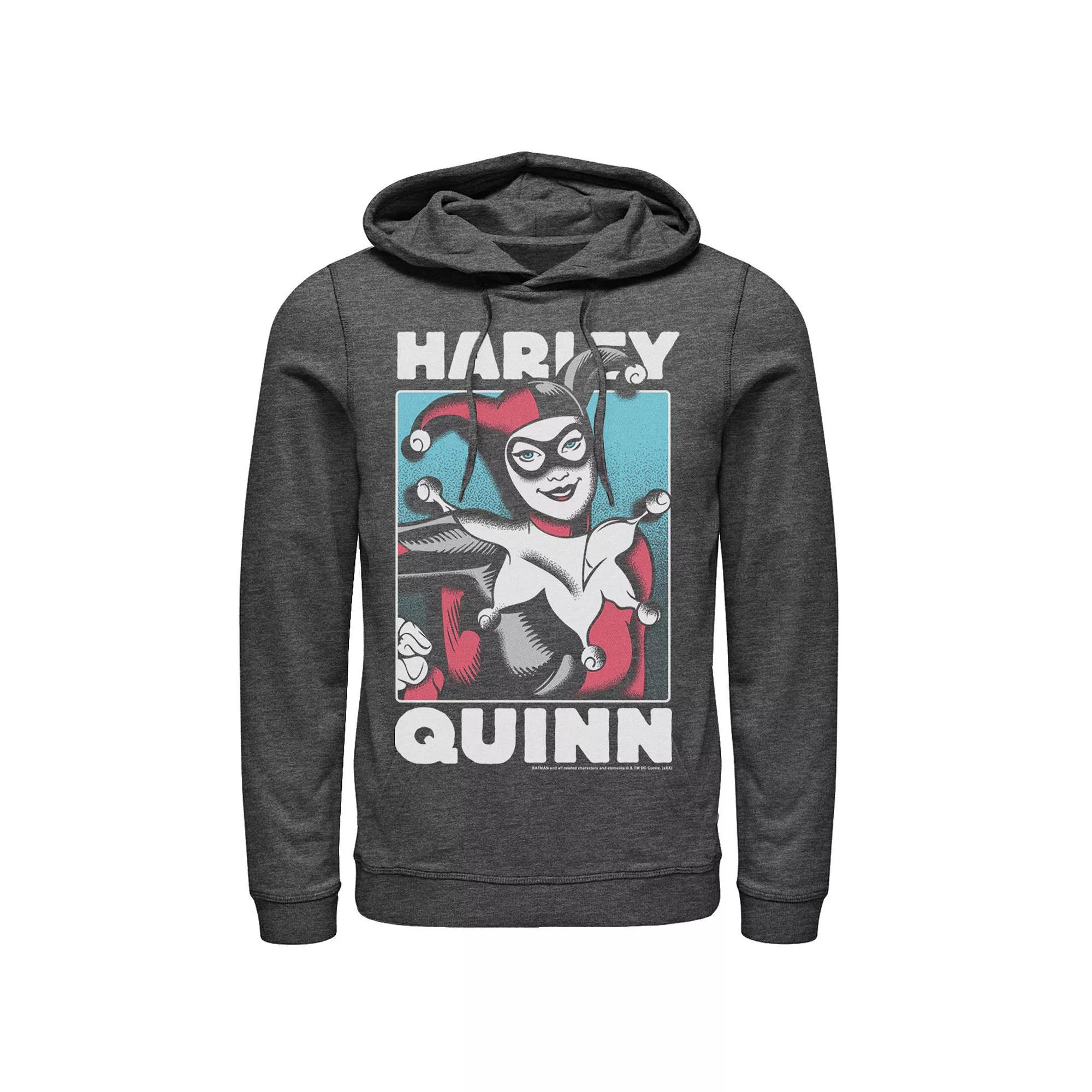 Men's DC Comics Harley Quinn Portrait Hoodie, Size: Small, Black Product Image