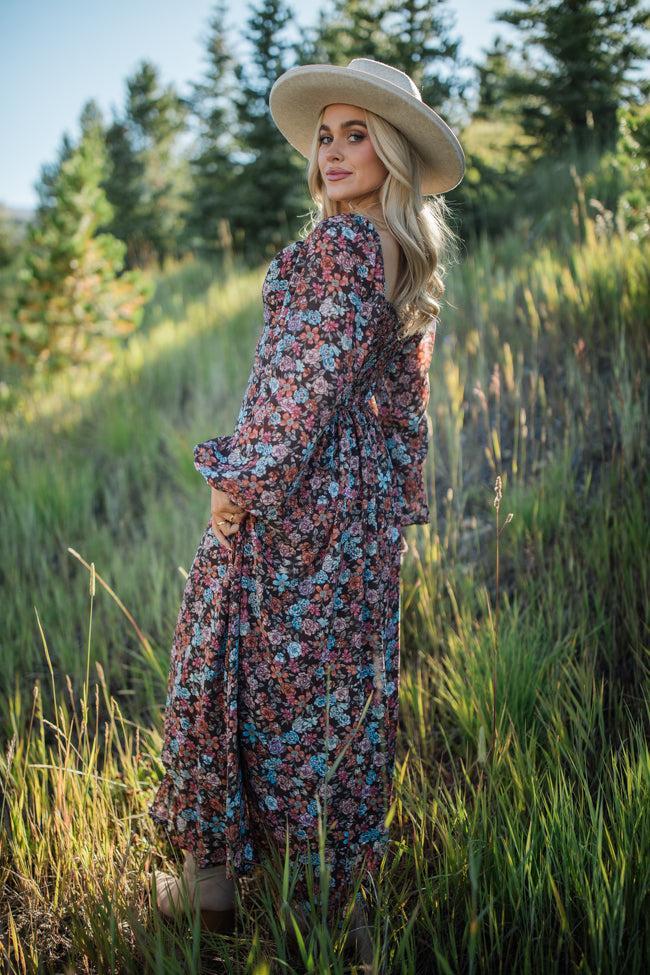 In The Air Multi Floral Lace Detail Maxi Dress FINAL SALE Product Image