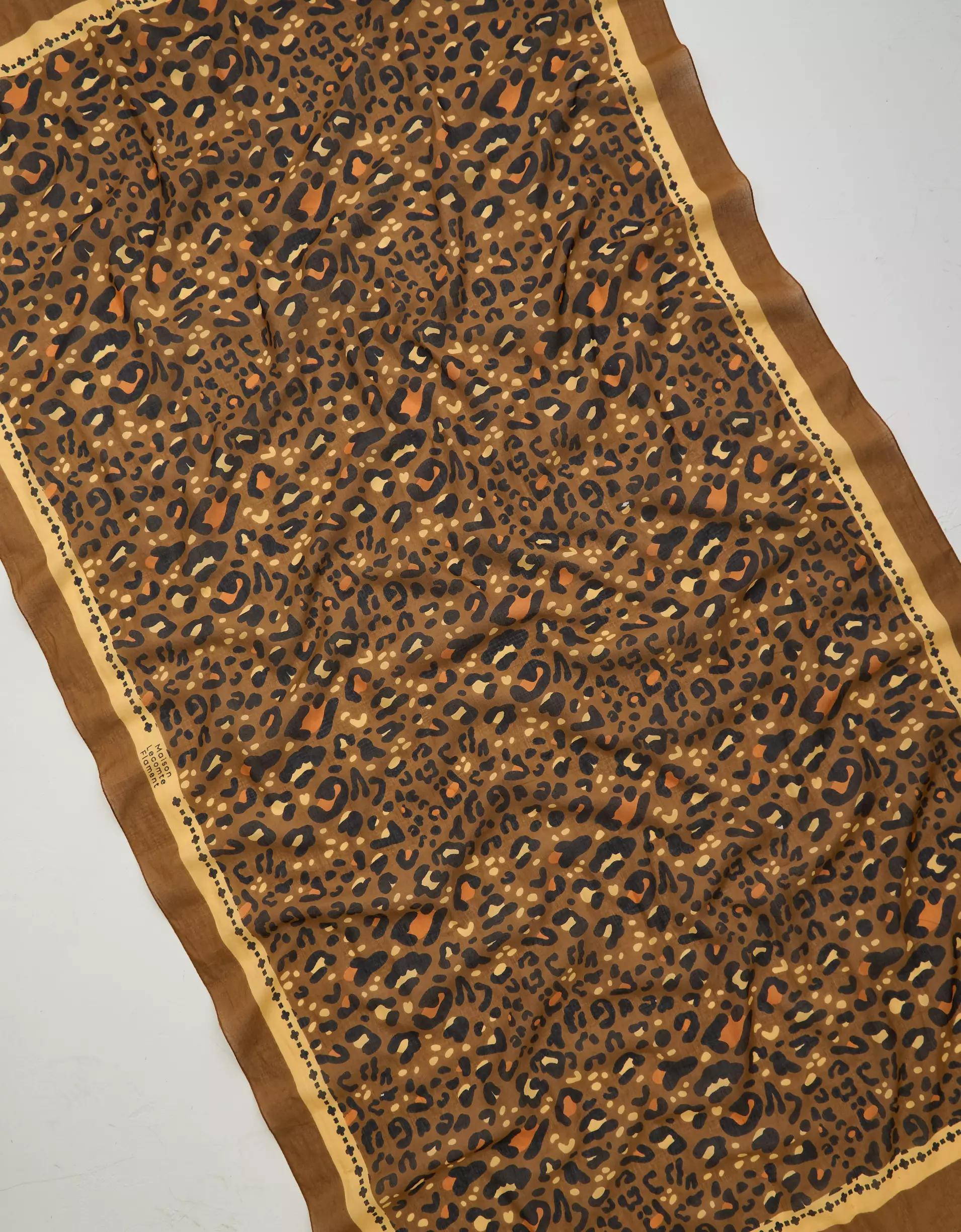 Maison Lecomte Large Léo Camel Pareo Scarf Product Image