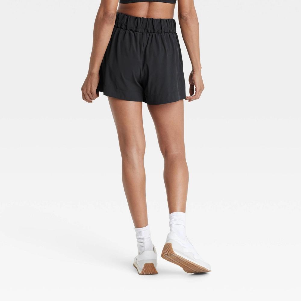Womens Active Light High-Rise Wide Leg Lifestyle Shorts 3.5 - All In Motion Black XXL: Moisture Wicking, Quick Dry Product Image
