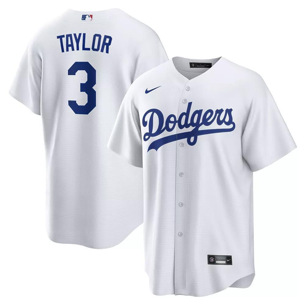 Men's Nike Chris Taylor White Los Angeles Dodgers Replica Player Jersey, Size: Small Product Image
