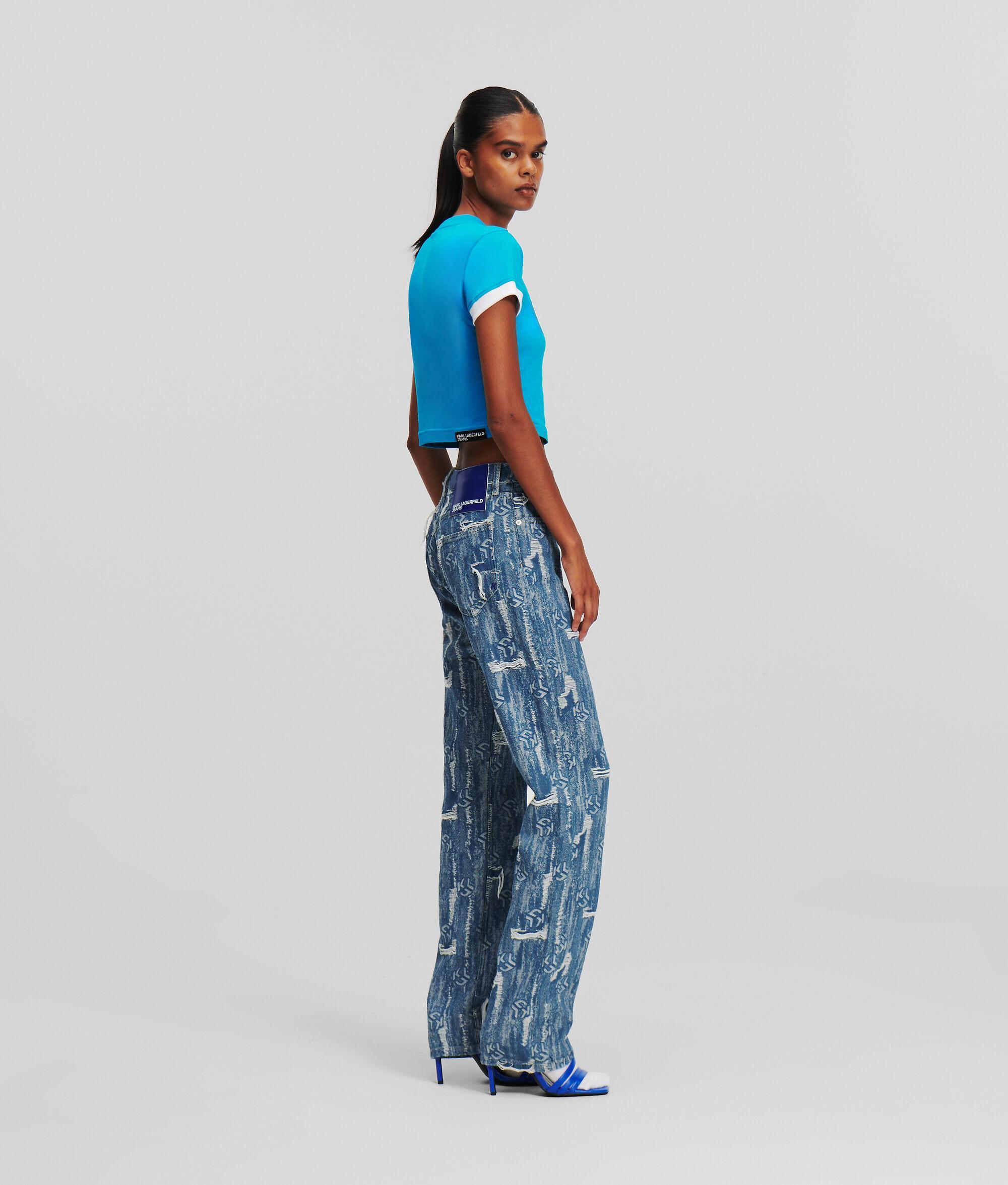 MONOGRAM DISTRESSED HIGH-RISE STRAIGHT JEANS Product Image