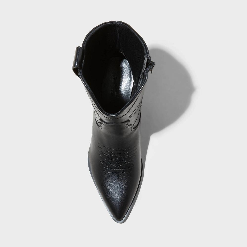 Womens Jenson Western Cowboy Boots with Memory Foam Insole - Universal Thread Black 5 Product Image