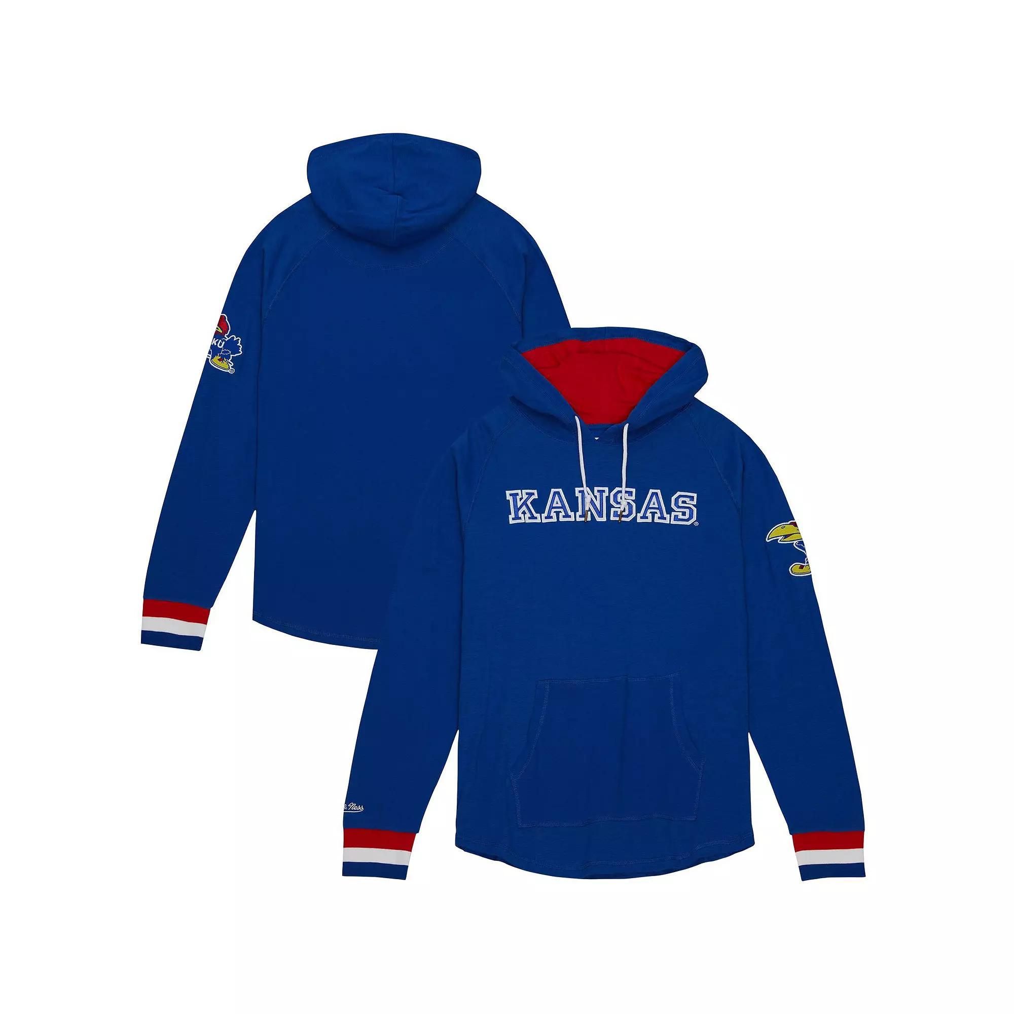 Men's Mitchell & Ness Royal Kansas Jayhawks Legendary Raglan Pullover Hoodie, Size: 2XL, Blue Product Image