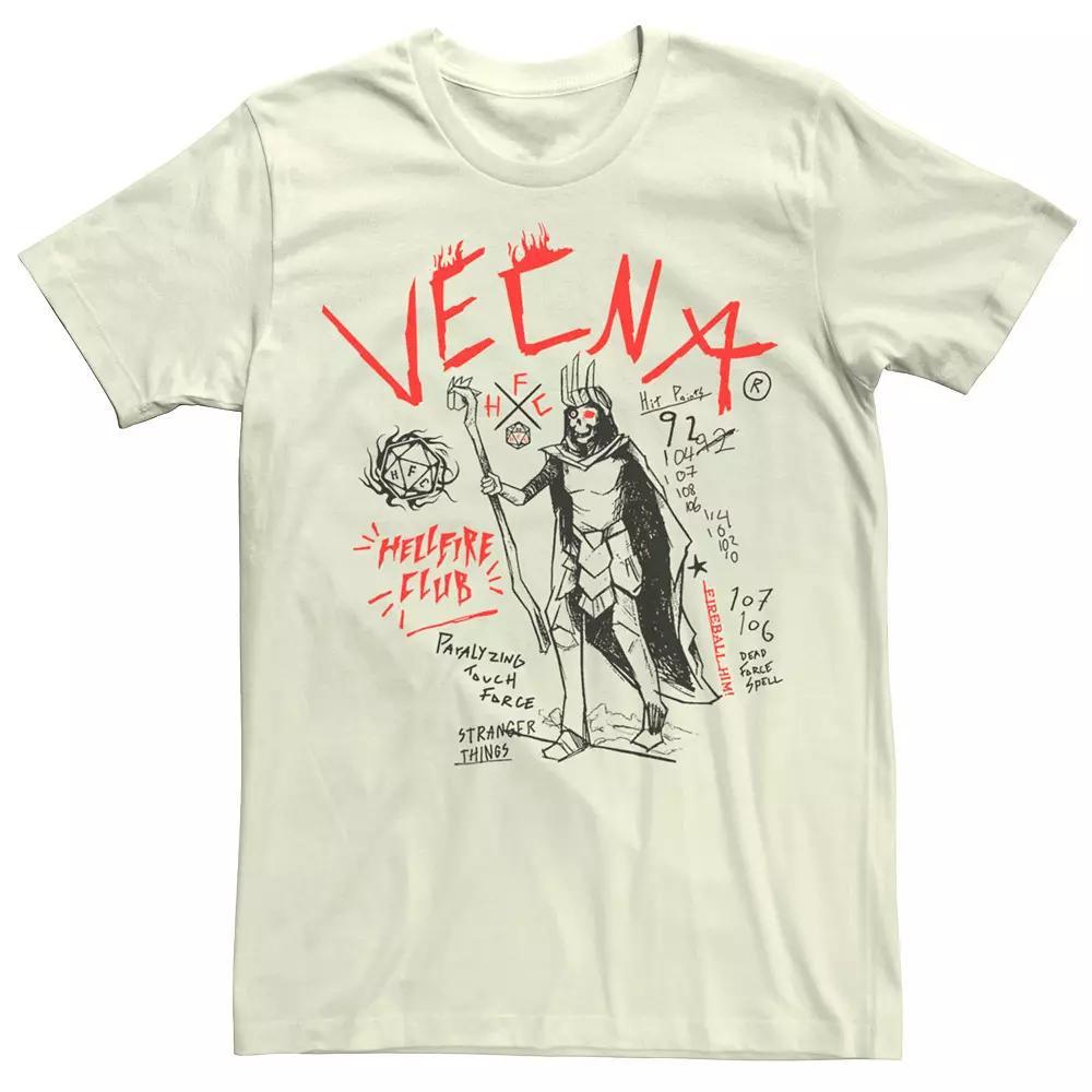 Men's Netflix Stranger Things Vecna Hellfire Club Tee, Size: Medium, Natural Product Image