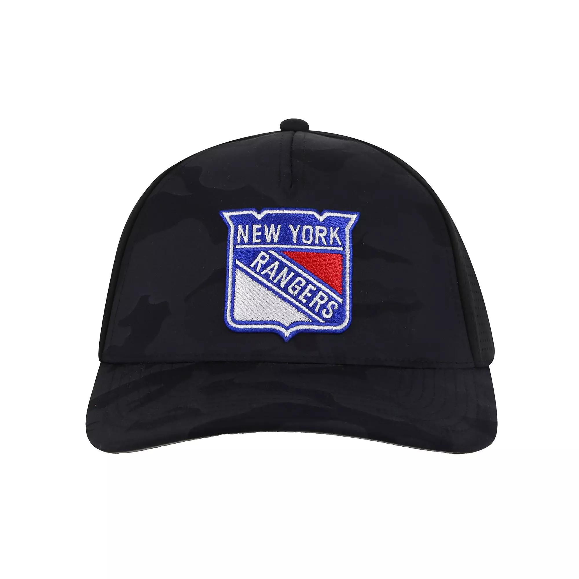 Men's American Needle  Black New York Rangers Valin Camo Super Tech Vented Adjustable Hat, Ran Black Product Image