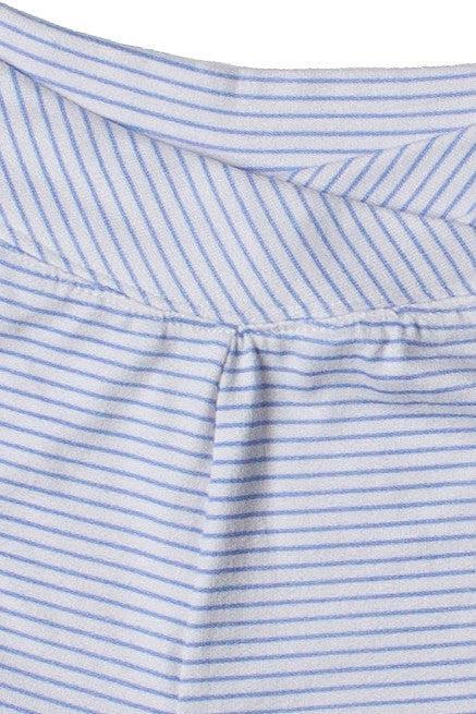 Blue Pinstripe Crossover Waist Lounge Shorts Product Image