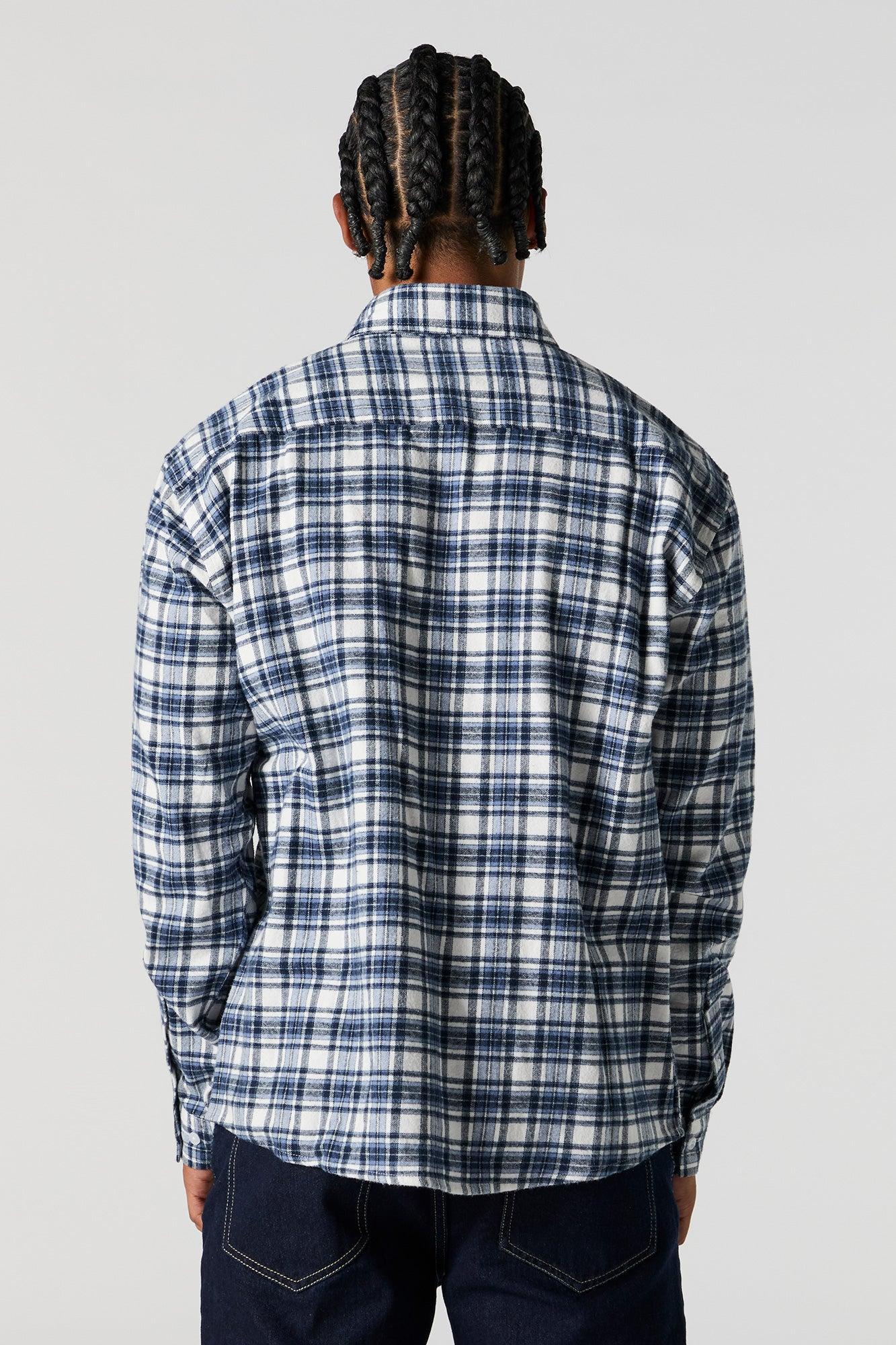 Plaid Flannel Button-Up Top Male Product Image