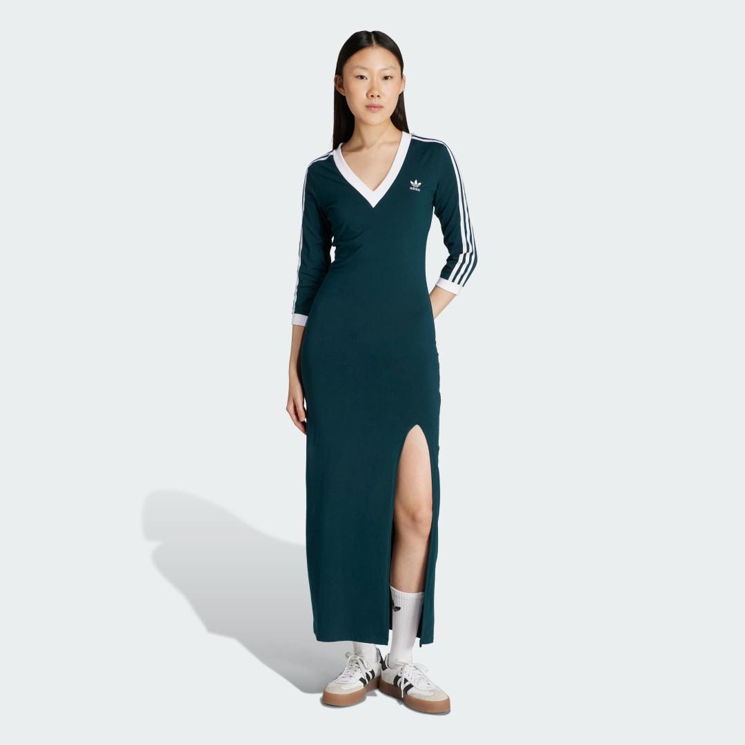 adidas Adicolor Classics 3-Stripes Maxi Dress Better Scarlet XL Womens Product Image