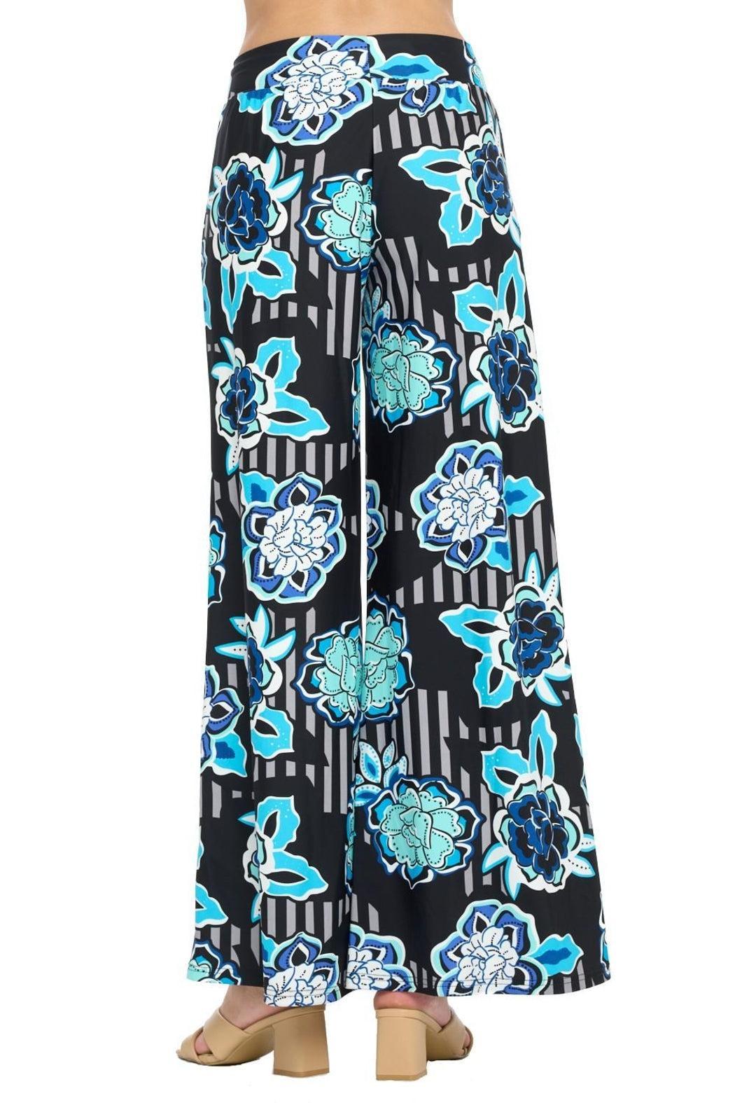 Floral Stripe Wide Leg Pants Female Product Image