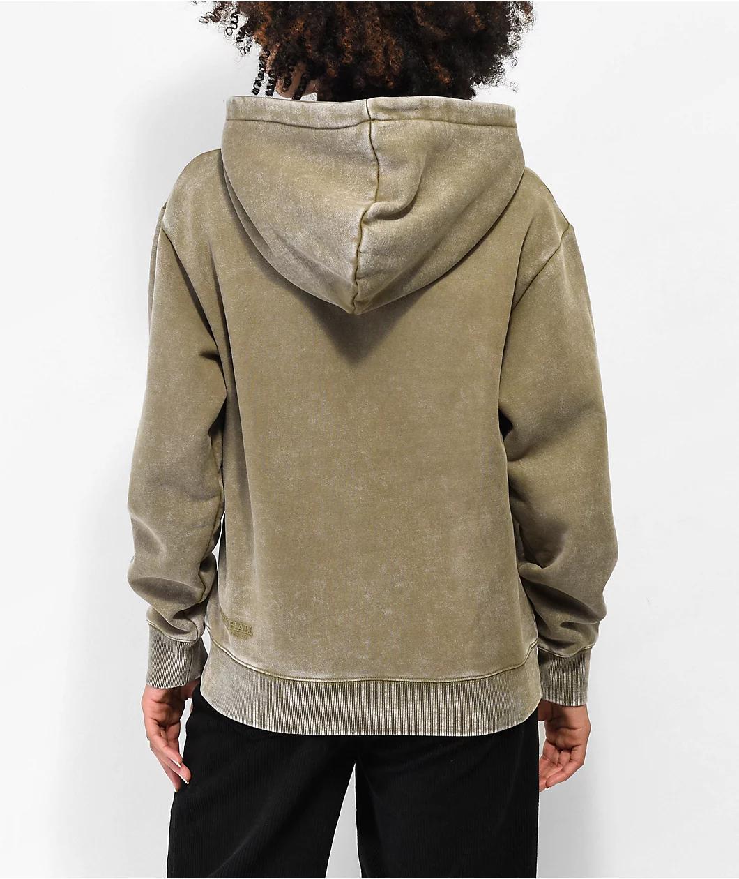 Ninth Hall Fundamentals Olive Wash Relaxed Hoodie Product Image