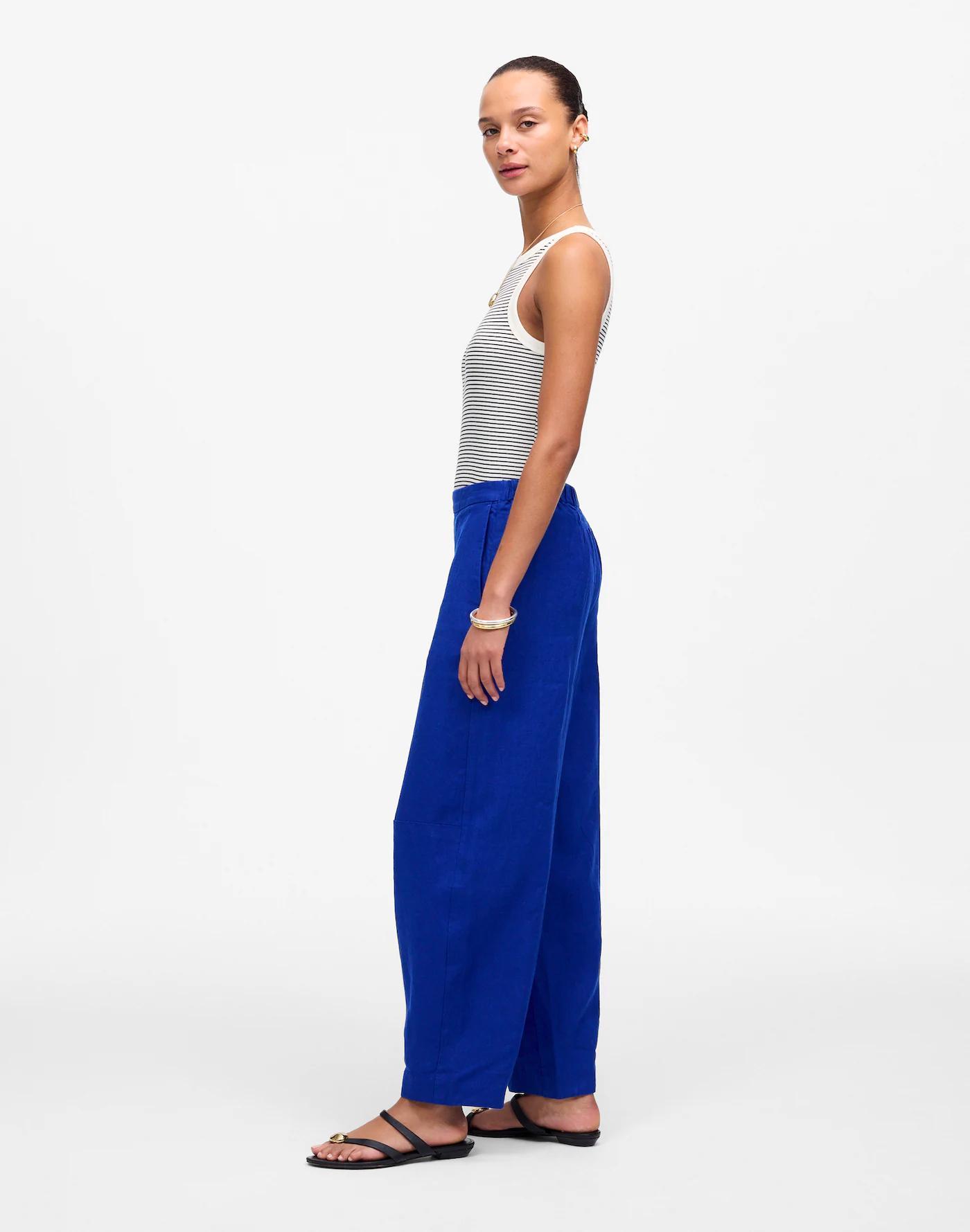 Pull-On Barrel Pants in 100% Linen Product Image