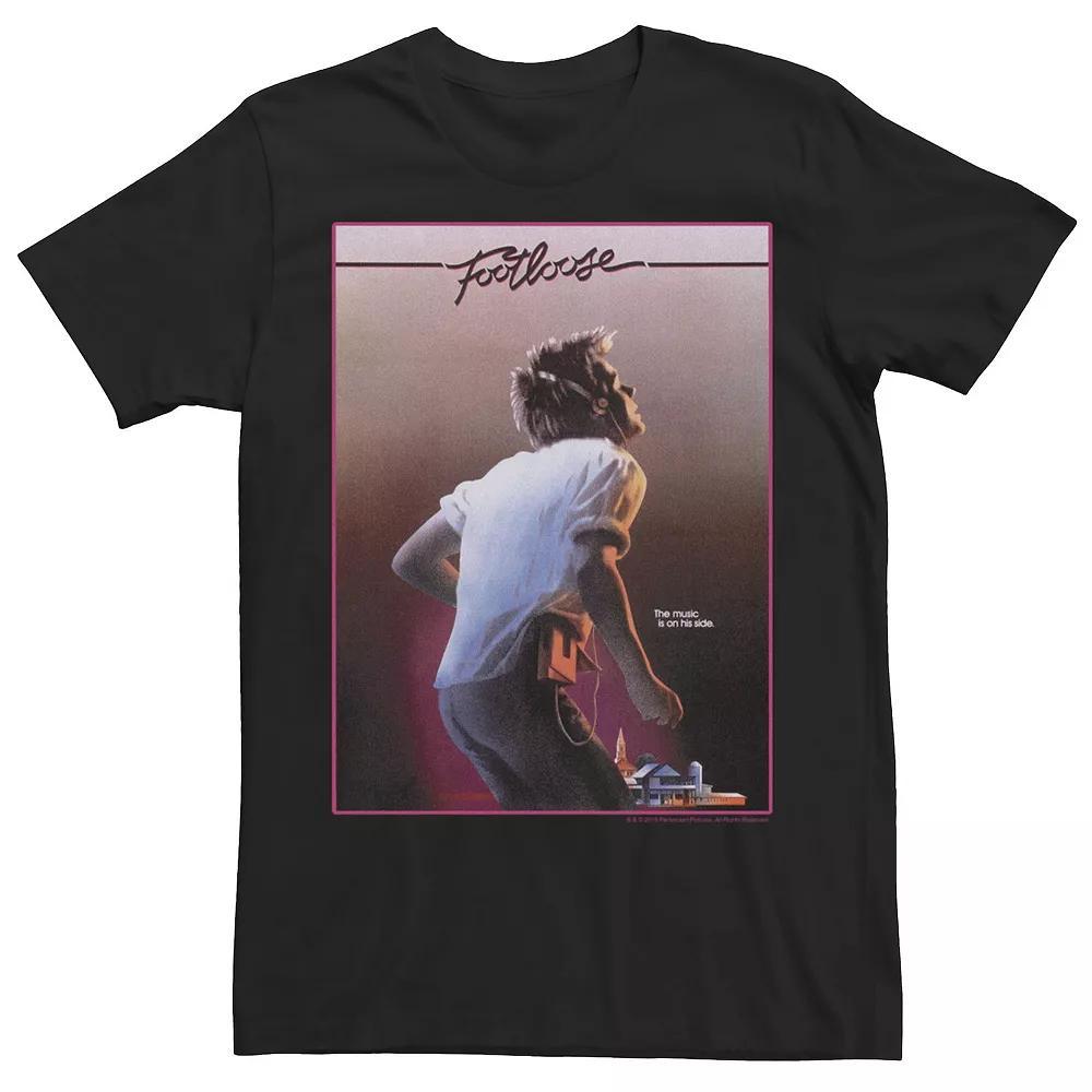 Men's Footloose The Music Is On His Side Classic Poster Tee, Size: 3XL, Black Product Image