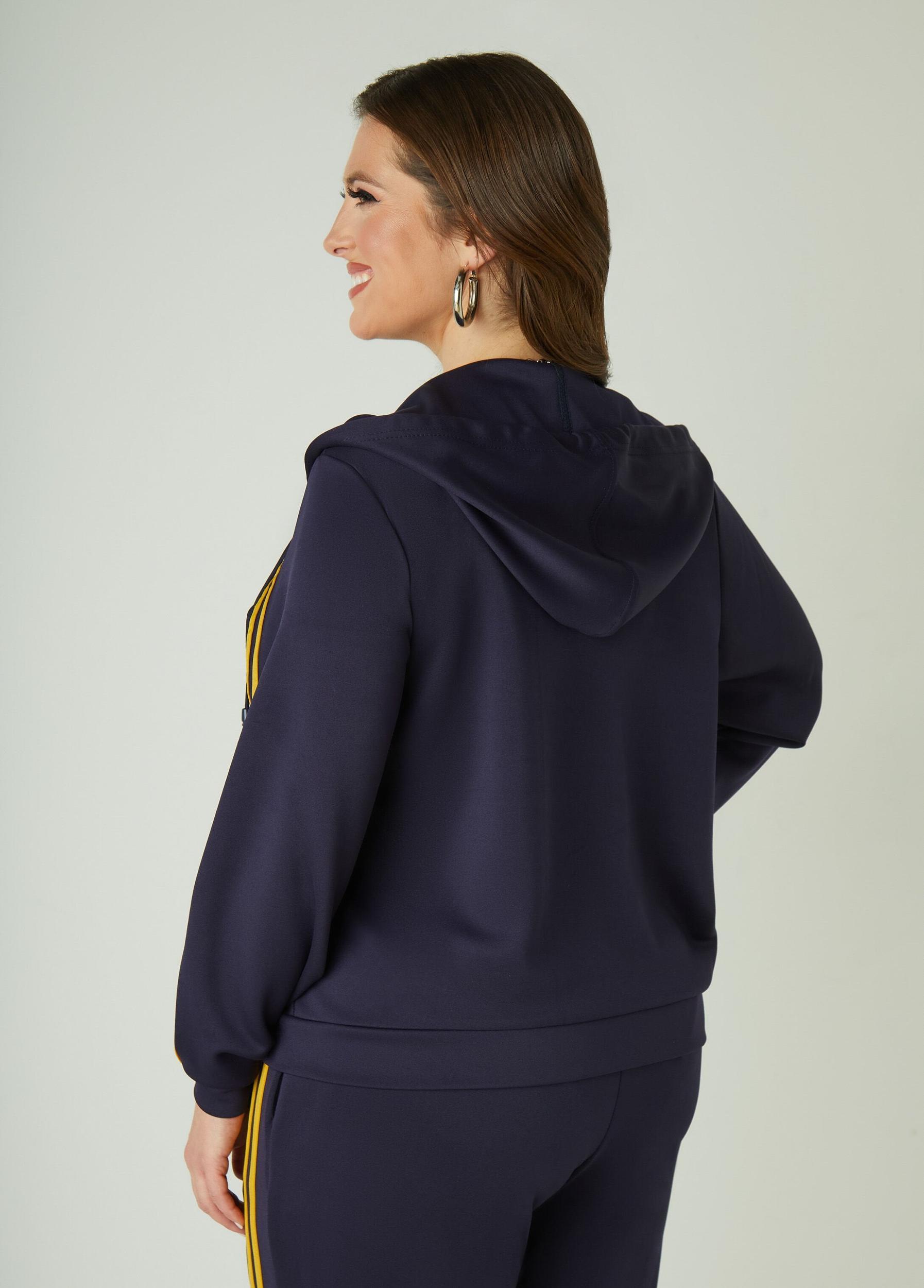 Hooded Striped Track Jacket Product Image