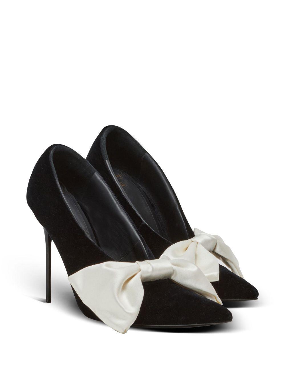 Clara 100mm satin-bow pumps Product Image