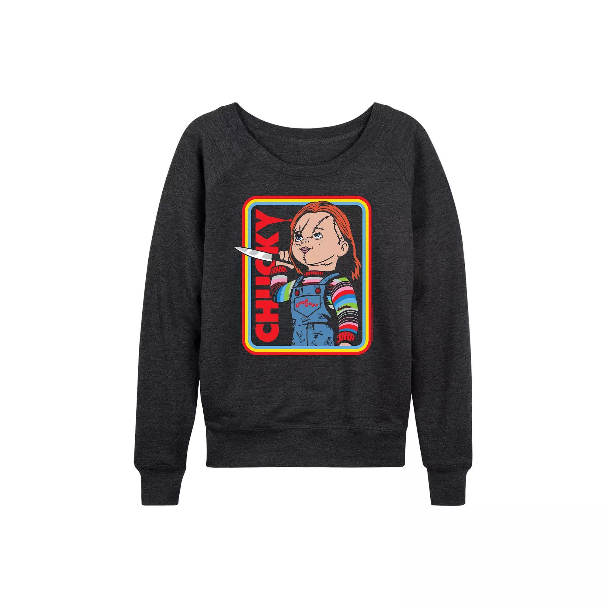 Womens Chucky Retro French Terry Long Sleeve Tee Heather Grey Product Image