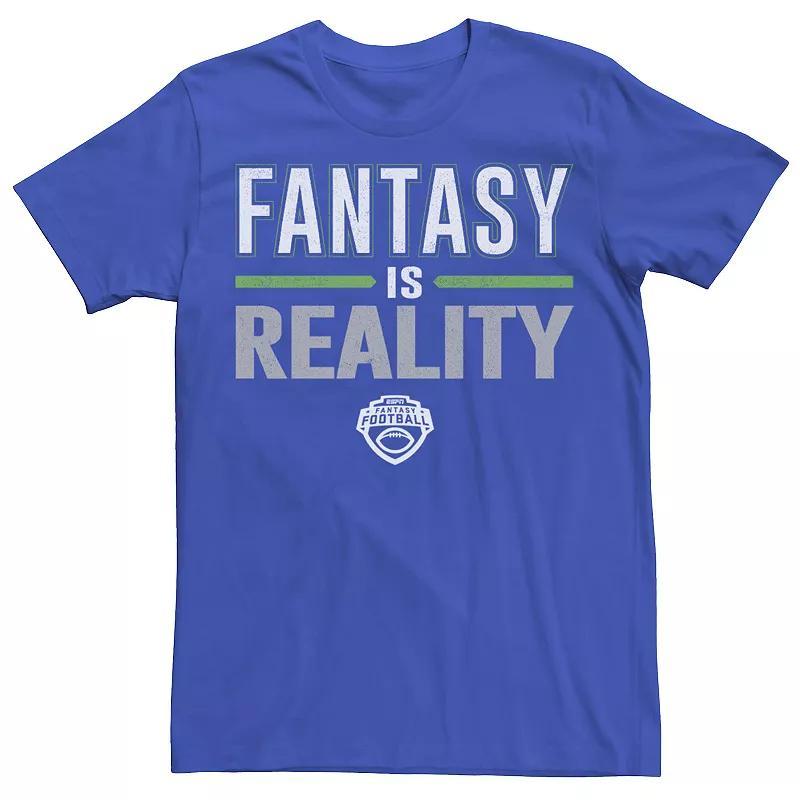 Men's ESPN Fantasy Football Fantasy Is Reality Green Logo Tee, Size: Small, Royal Product Image