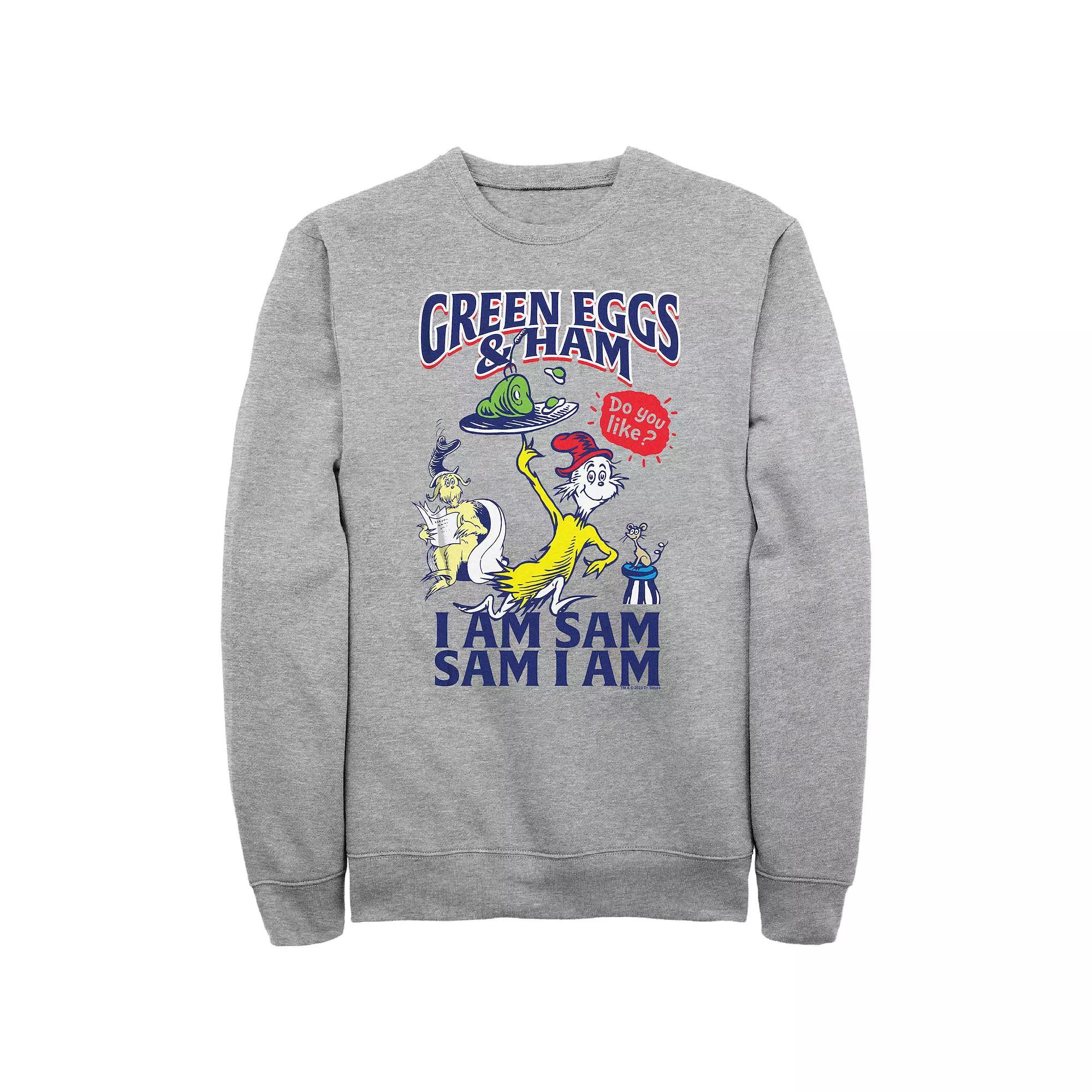 Men's Dr. Seuss Green Eggs And Ham Do you Like Them? Graphic Fleece, Size: Medium, Athletic Grey Product Image
