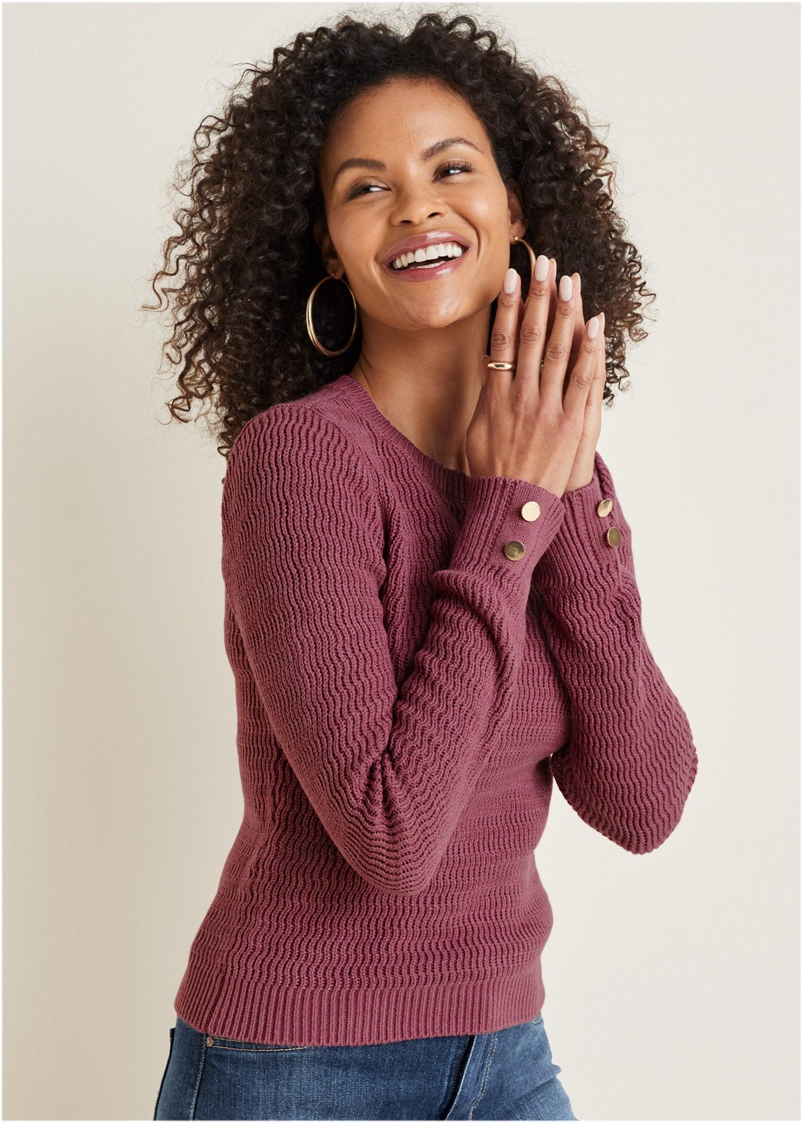 Open Stitch Sweater - Heather Rose Product Image