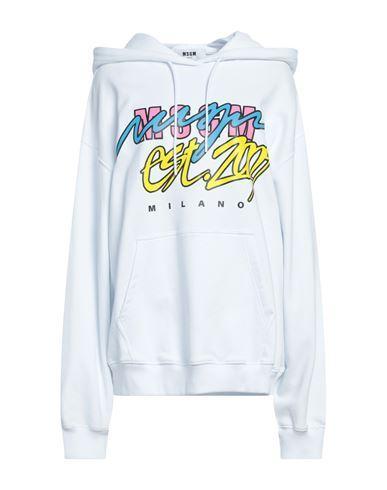 MSGM Logo-print Cotton Hoodie In White Product Image