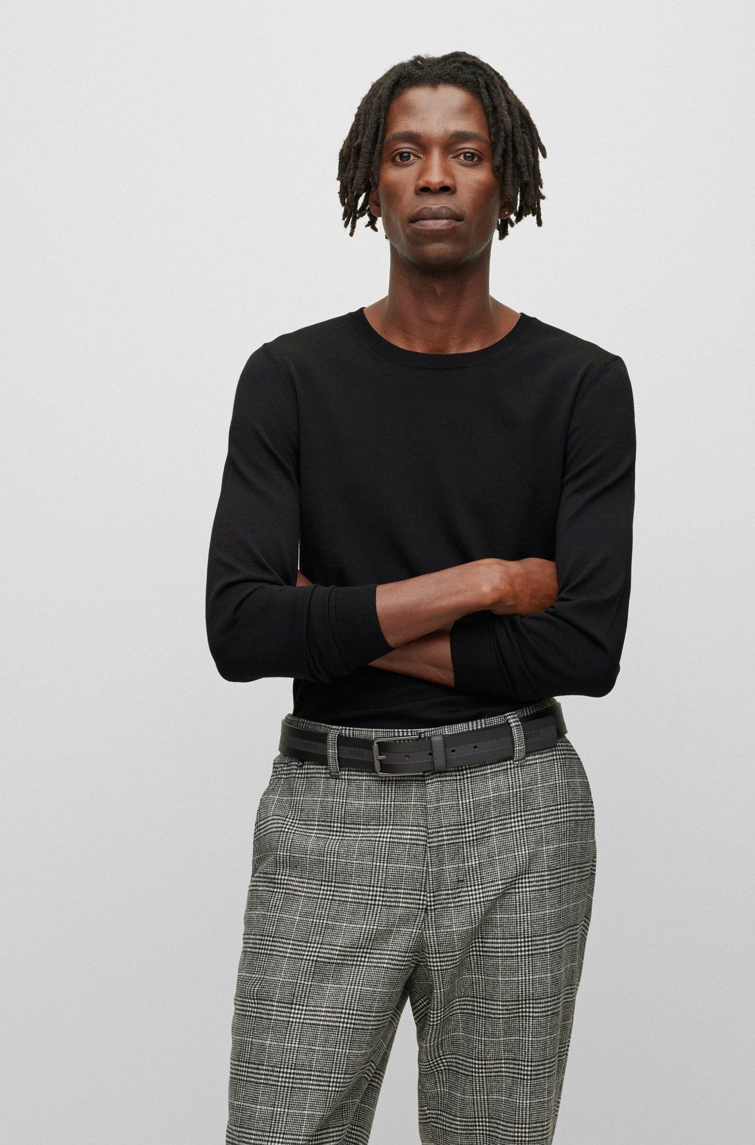 HUGO BOSS Crew Neck Pullover Sweater In Black Product Image
