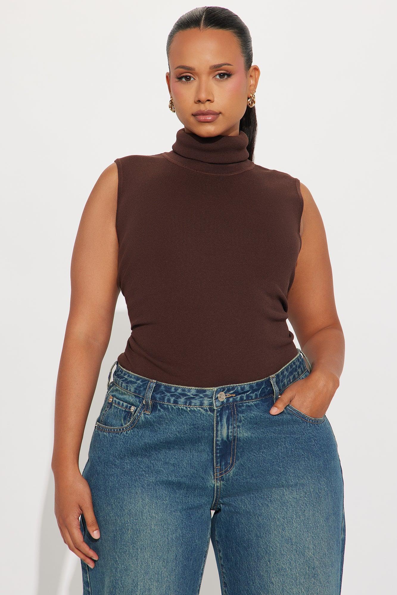 All You Turtle Neck Sweater Top - Chocolate Product Image