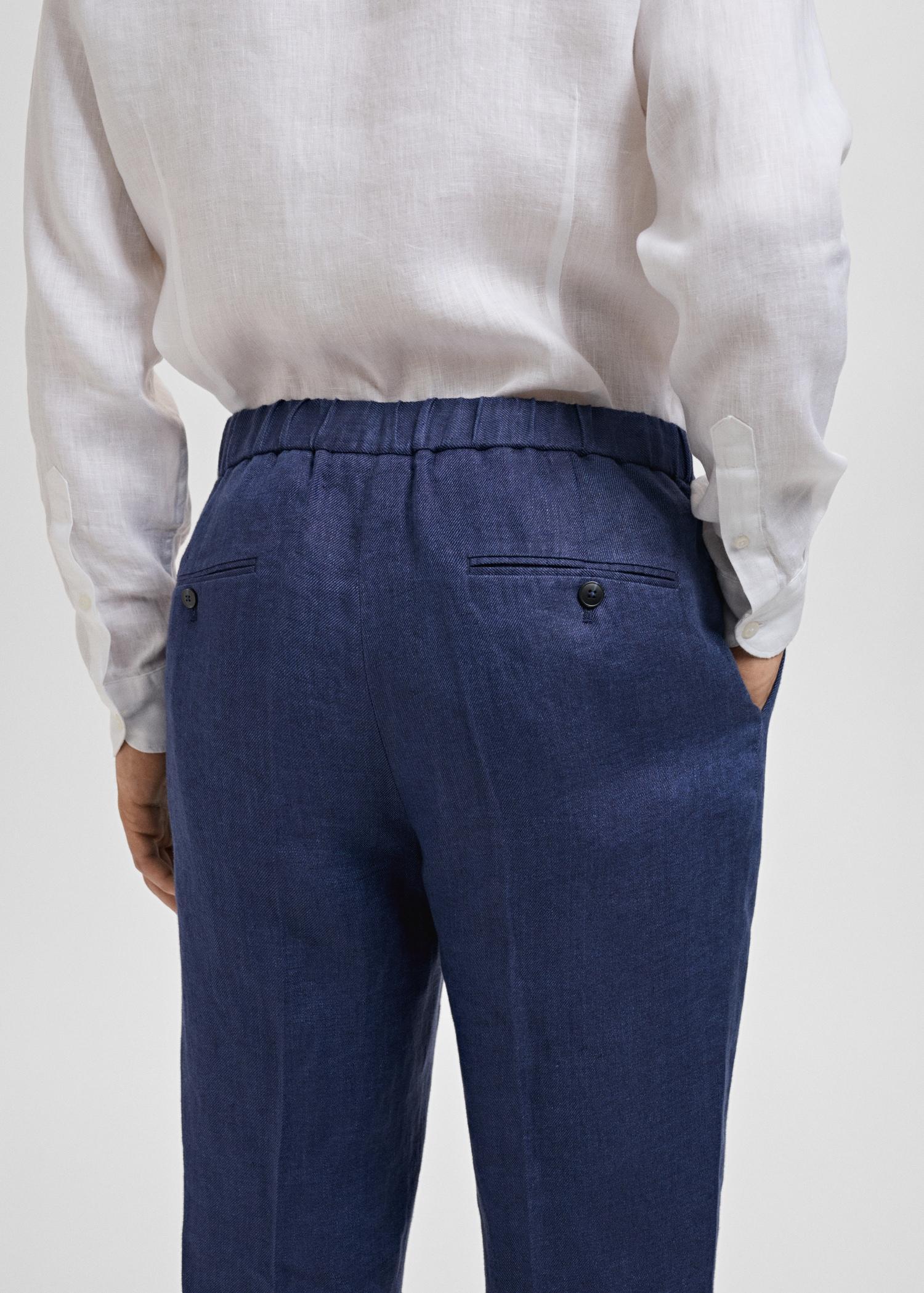 Salerno 100% Linen Slim Fit Suit Pants - Men | MANGO USA Product Image