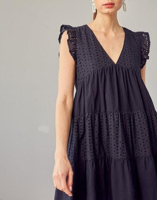 V-Neck Eyelet Dress Kids Product Image