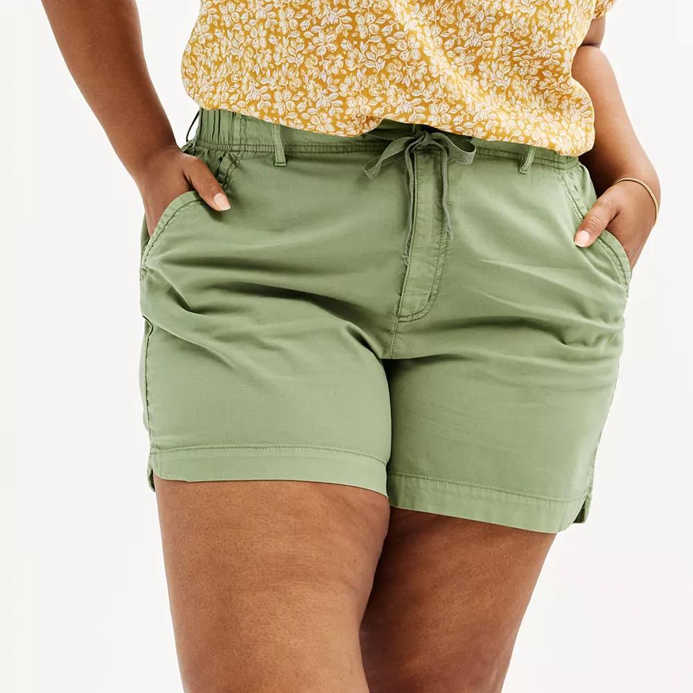 Plus Size Sonoma Goods For Life® Utility Shorts, Women's, Size: 4XL, Manolo Green Product Image