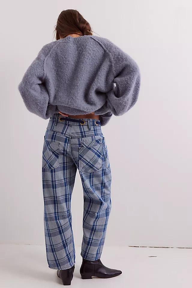 We The Free Moxie Plaid Pull-On Barrel Jeans Product Image