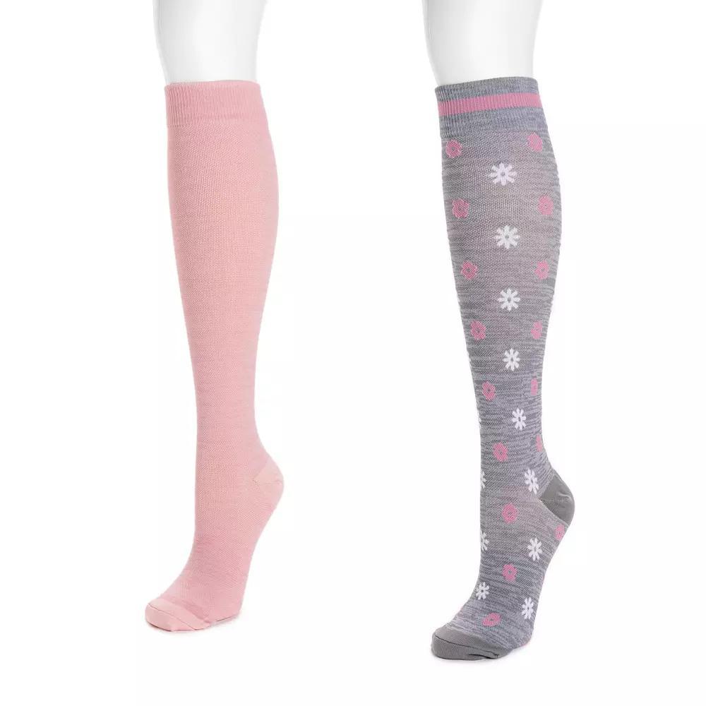 Womens MUK LUKS Nylon Compression Socks 2-Pack Product Image
