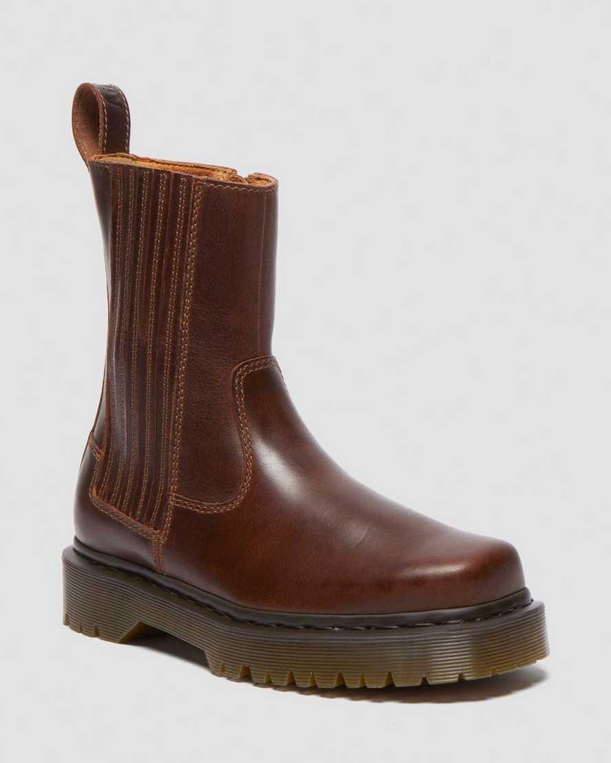 DR. MARTENS' Amaaya Lo Leather Boots In Marrone Product Image
