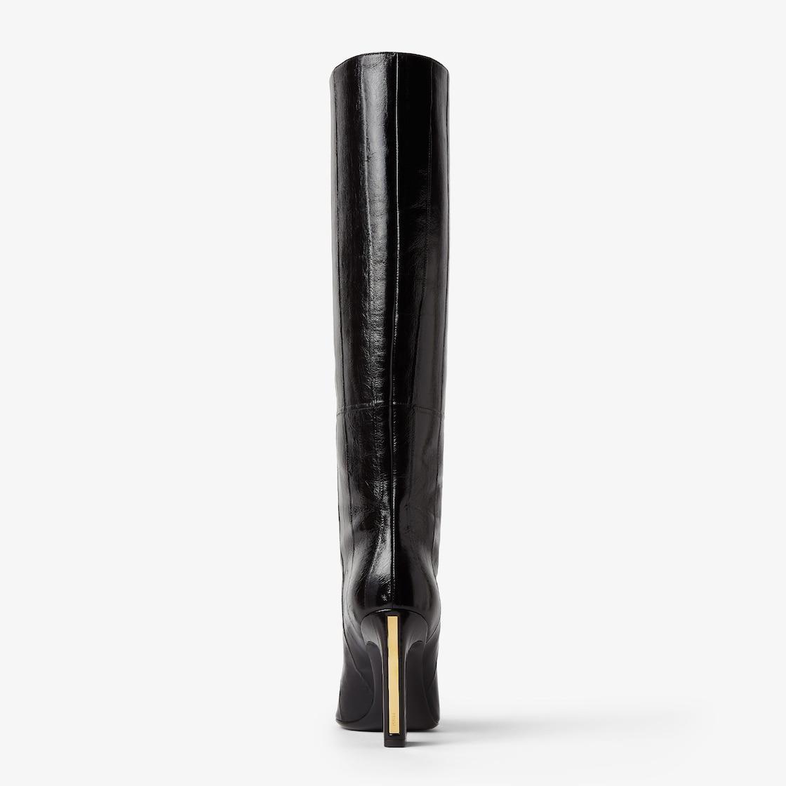 Fendi Arco Black hagfish leather boots Product Image