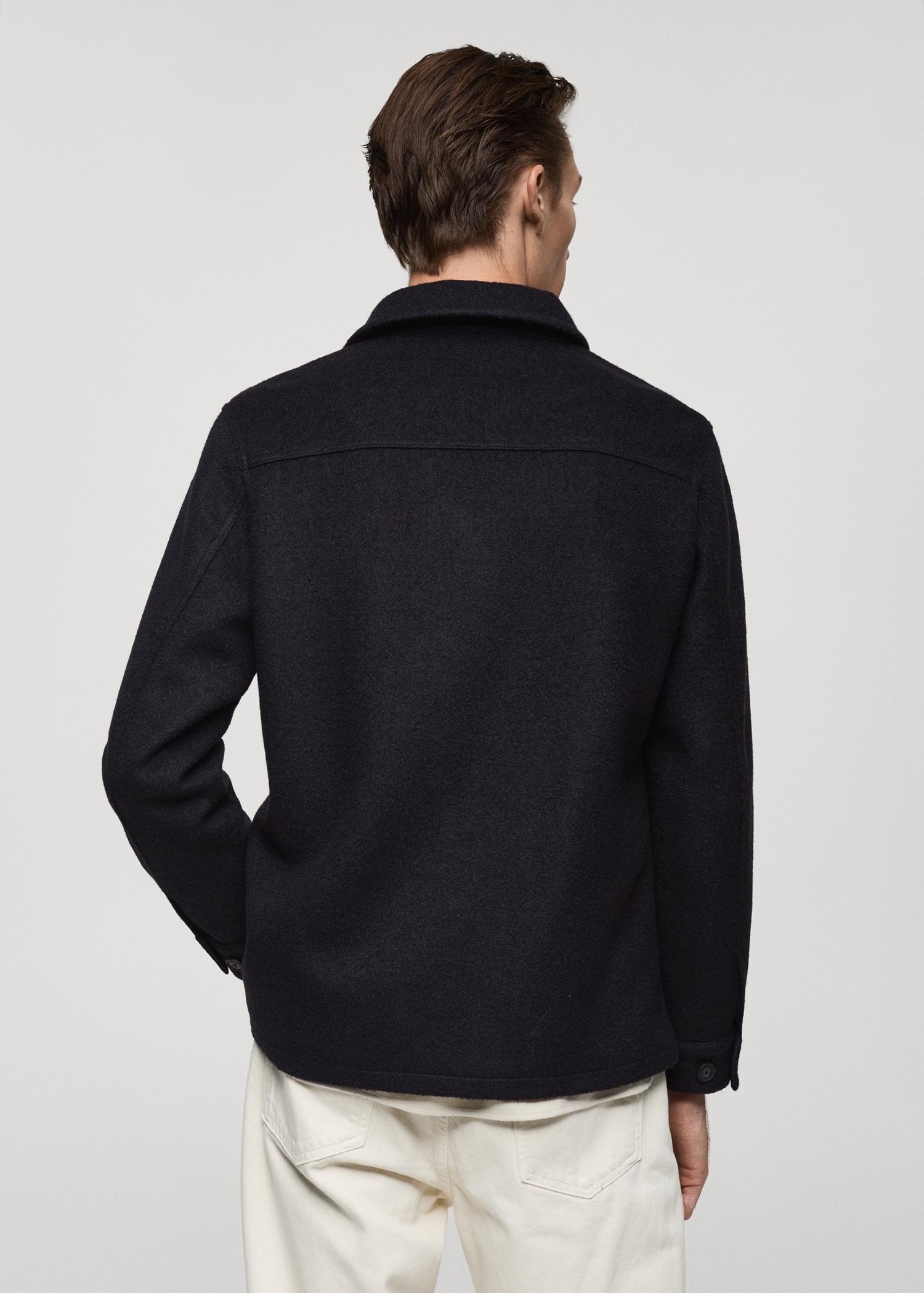 Wool jacket with pockets - Men | MANGO USA Product Image