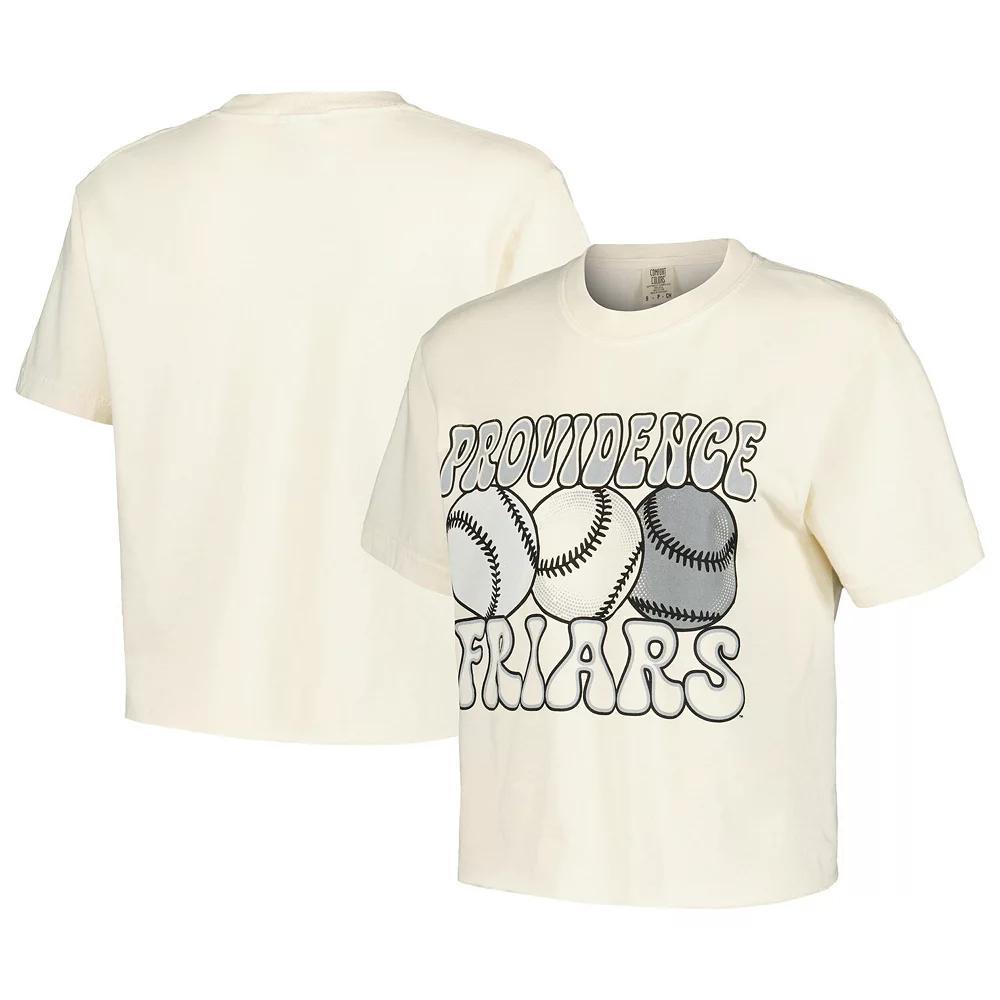 Women's Natural Providence Friars Comfort Colors Baseball Cropped T-Shirt, Size: Large, Prv Beige Product Image