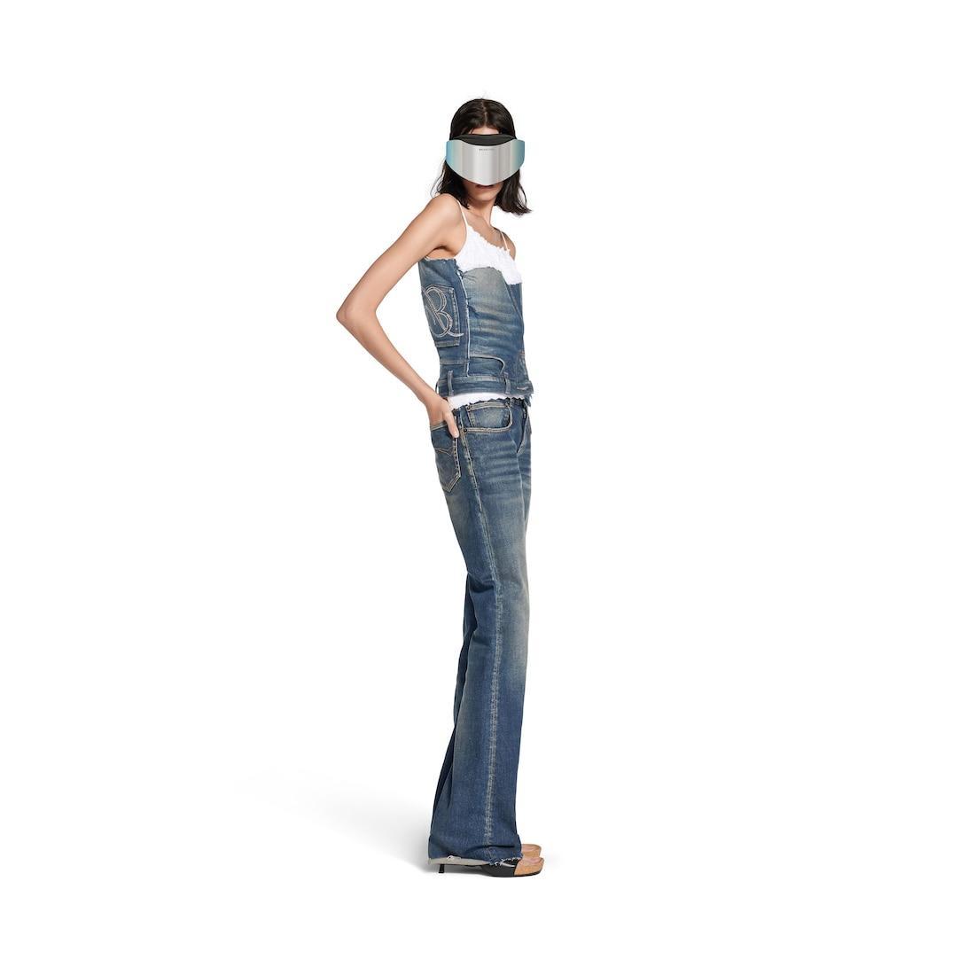 Women's Slim Fit Bootcut Pants in Dark Blue Product Image