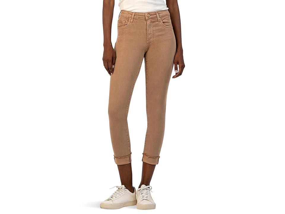 KUT from the Kloth Amy Crop Straight Leg- Roll-Up Frey In Tree (Tree) Women's Jeans Product Image
