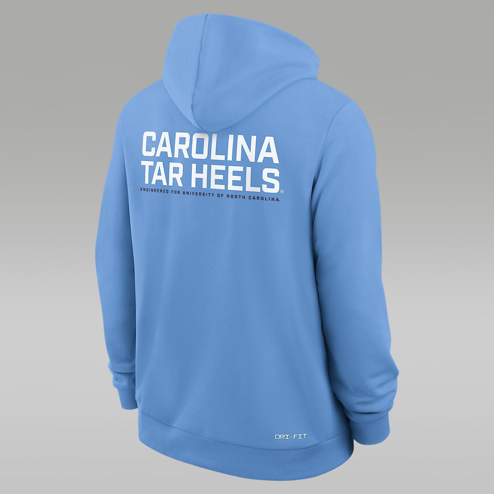 North Carolina Sideline Men's Jordan Brand Dri-FIT College Full-Zip Hoodie Product Image